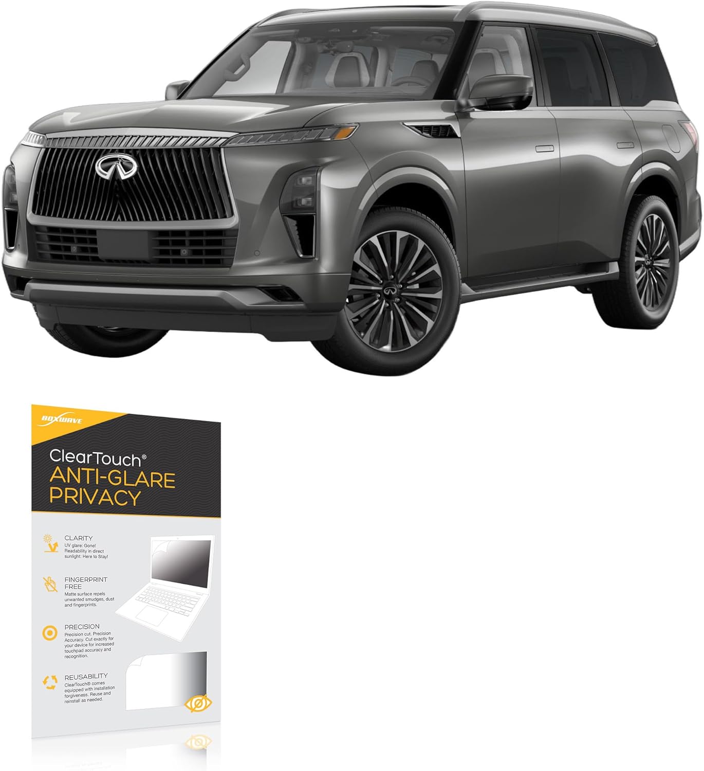 BoxWave Screen Protector Compatible With Infiniti 2026 QX80 Climate Control Display (9 in) - ClearTouch Anti-Glare Privacy (2-Pack), Privacy Screen Protector Flexible Film Anti-Glare