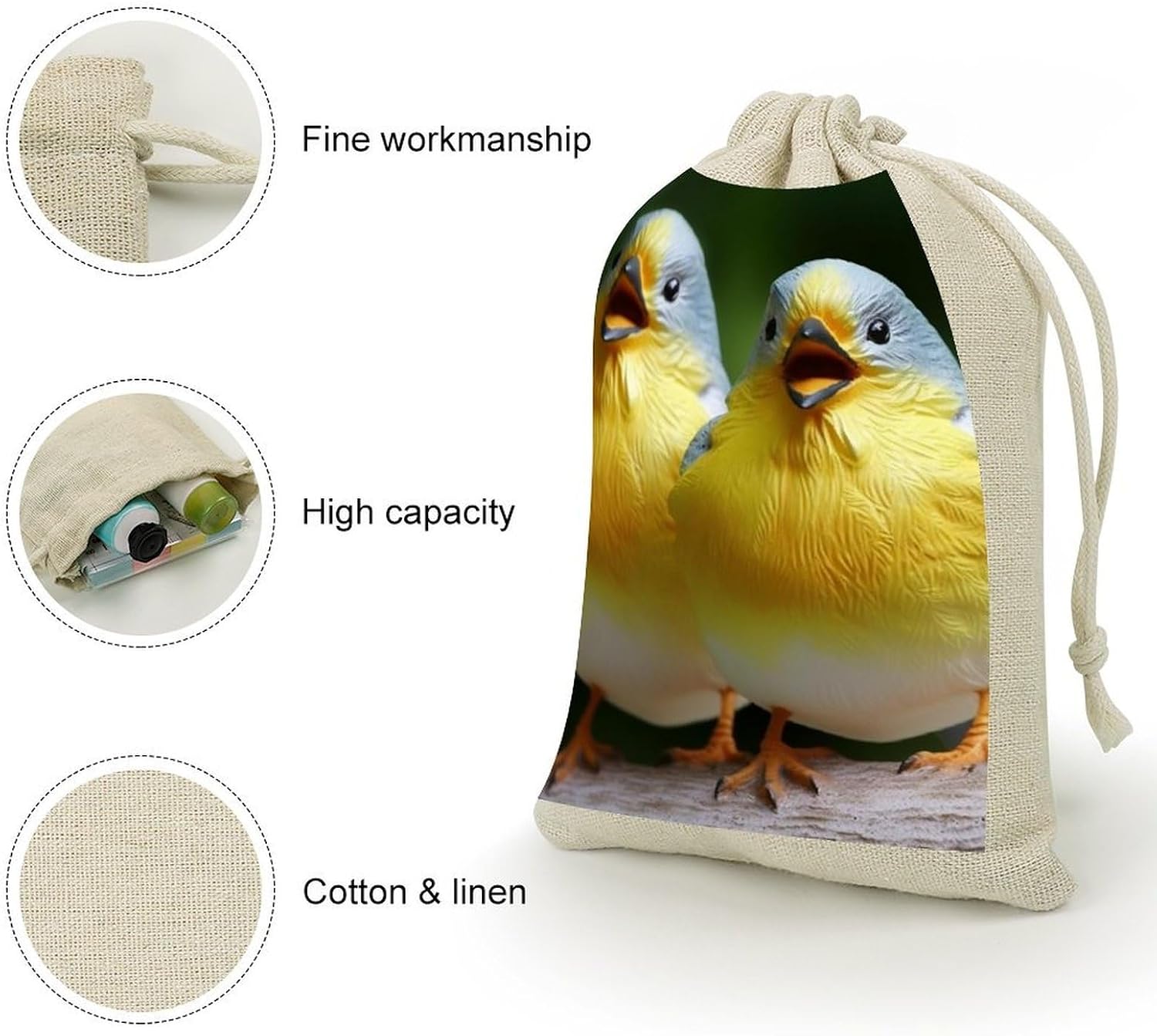 Cotton Linen Favors Bags 8 Pack Reusable Burlap Bags for Party Decorations image 3