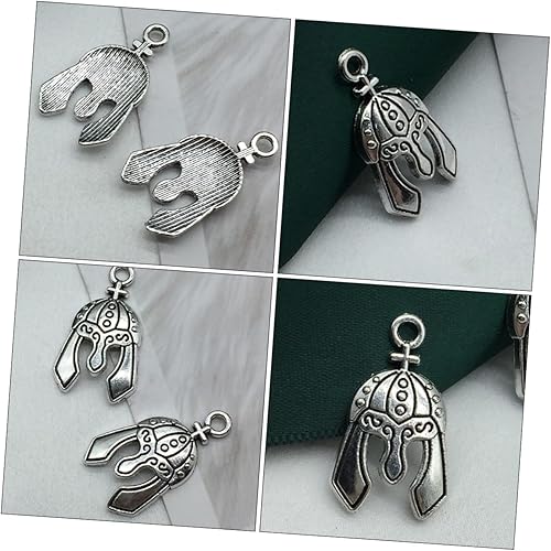 Miniatura 7 de 20 dijes colgantes para casco de caballero, aleación de plata antigua, accesorios para hacer joyas, pulseras, llaveros y proyectos de cosplay