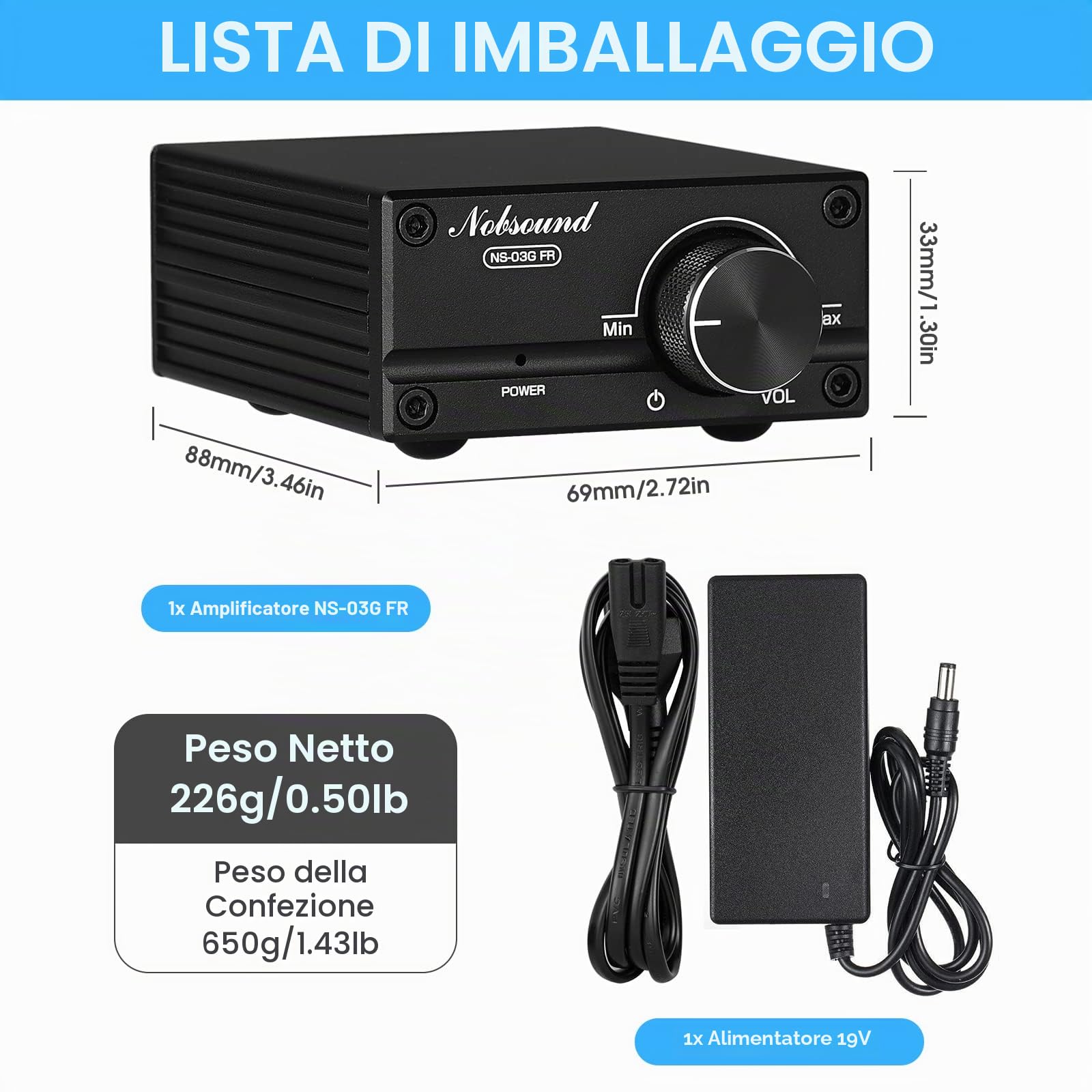 Mini amplificatore audio di potenza digitale con canale mono a frequenza intera 100 W Nobsound
