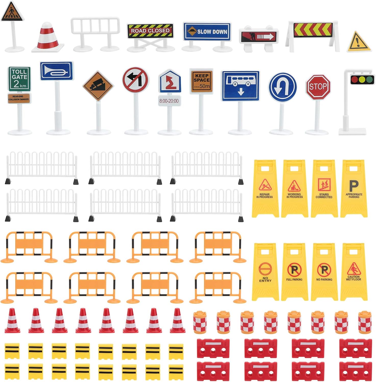 Amazon.com: Toyvian Simulated Traffic Barrier Signs Toy Set for Kids ...