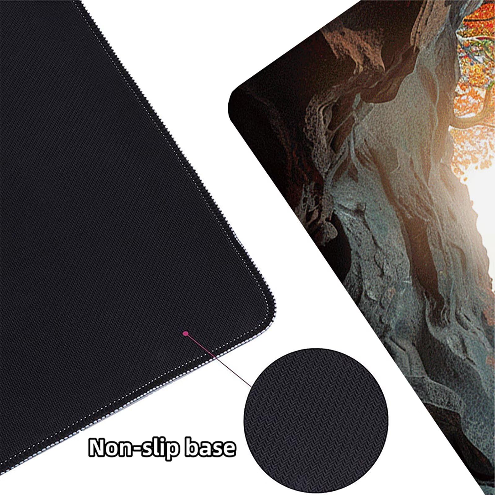 Paisaje Alfombrilla Ratón Gaming XXL 1500 x 800 mm, Alfombrilla Gaming Blanco Mousepad con Base de Goma Antideslizante, Impermeable Desk Mat para Teclado y Raton, Accesorios Gaming, Regalos 0-Q