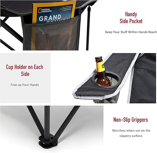 Miniatura 5 de SUNNYFEEL Silla de campamento extragrande XL, paquete de 2, sillas de campamento plegables para adultos, resistentes, grandes, altas, 300 libras,