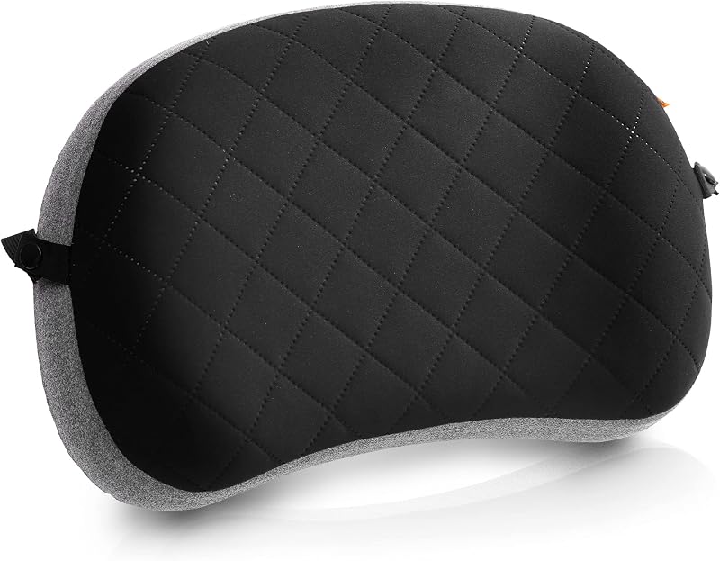 Almohada de viaje liviana – Almohada de camping inflable compacta para mochileros, viajes, avión o hamaca – Soporte para cuello y lumbar, funda lavable, válvula bidireccional – Equipo de senderismo ultraligero