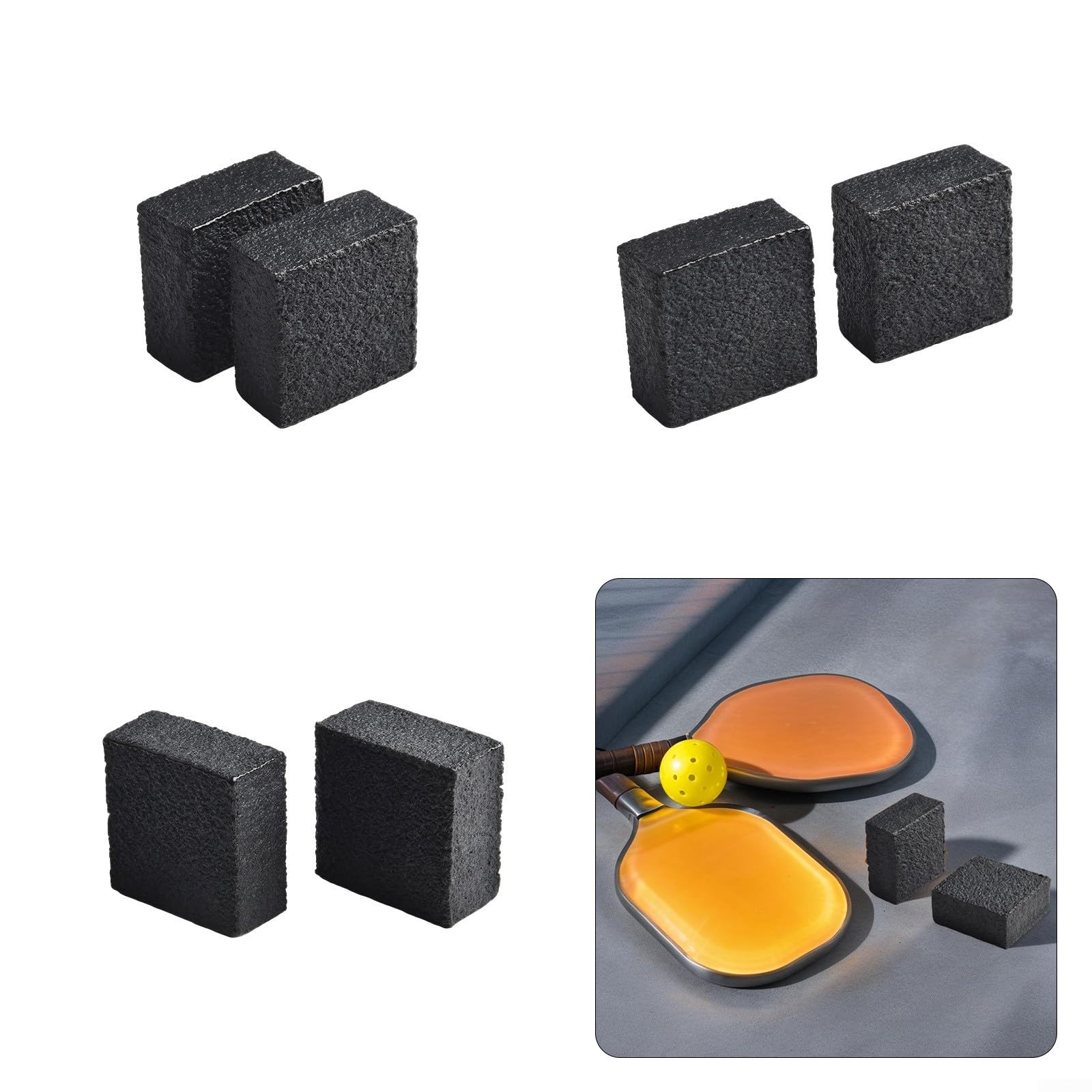 Borrador limpiador de carbón para palas de pickleball, 2 unidades, elimina la suciedad y mejora el juego (5 x 5 x 2,5 cm)