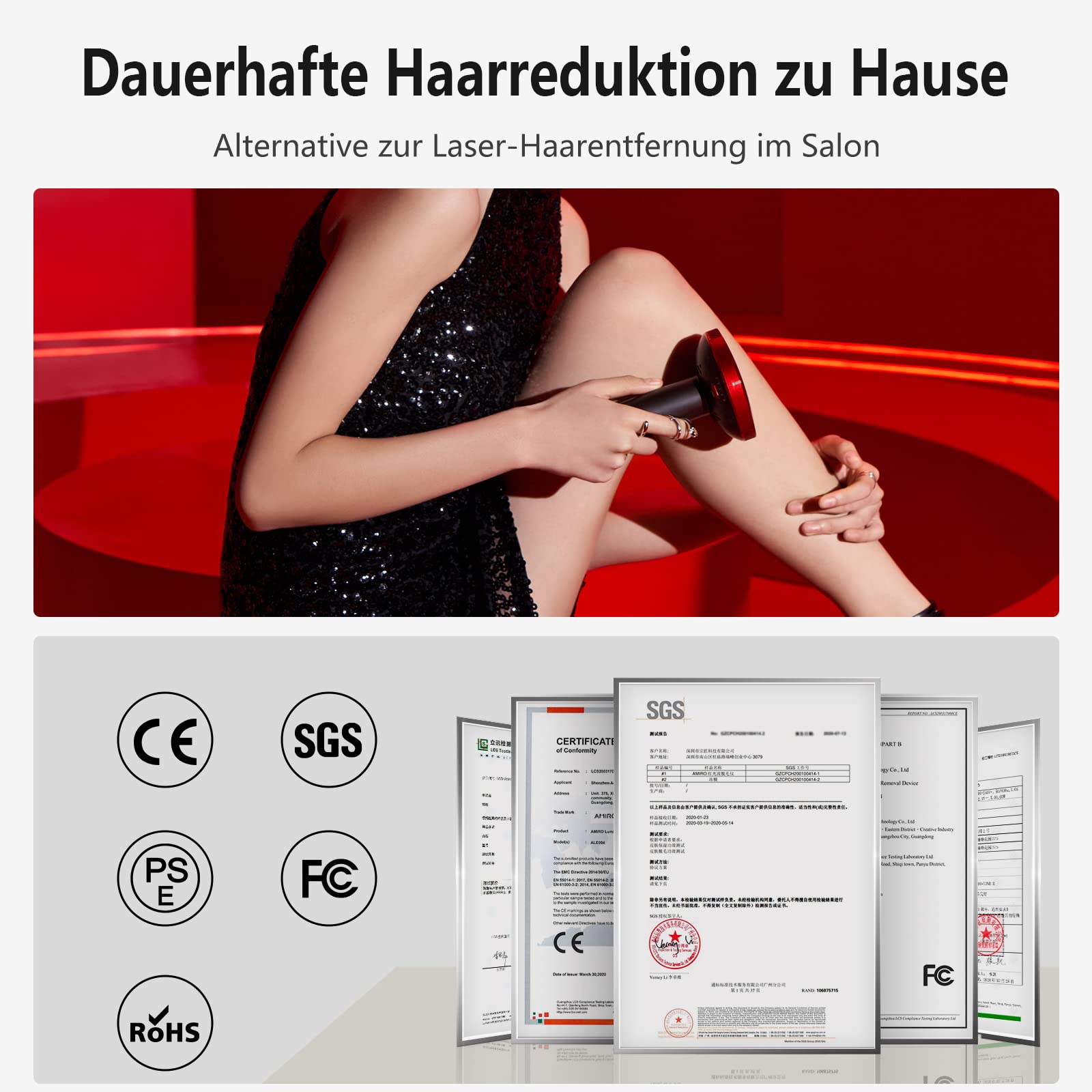 AMIRO Red-Wave Hair Removal Device 本体 AMIRO IPL Hair Removal Device with Red Wave and Freezer Function