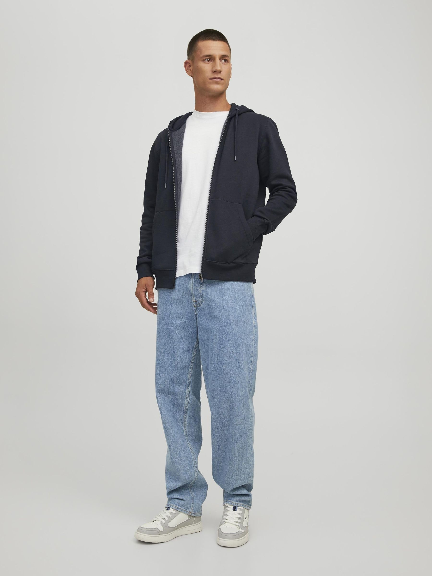 JACK & JONES Zip Hoodie Plain Zip Hoodie