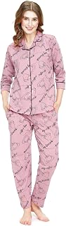 ZEYO Night Suit for Women's Cup & Saucer Printed Cotton Night Dress of Shirt and Pajama Set 5757 Price In India