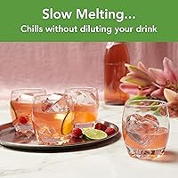 Vista 2 de Tovolo Juego de 4 moldes de hielo artesanales para cócteles de whisky y bourbon, cubitos de hielo en forma de corazón, diamante, rosa, alegría