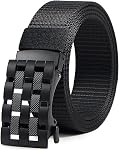 Men's Ratchet Web Belts,Outdoors Hiking Tactical Belt for Men,Nylon No Holes Golf Belts with Automatic Buckle