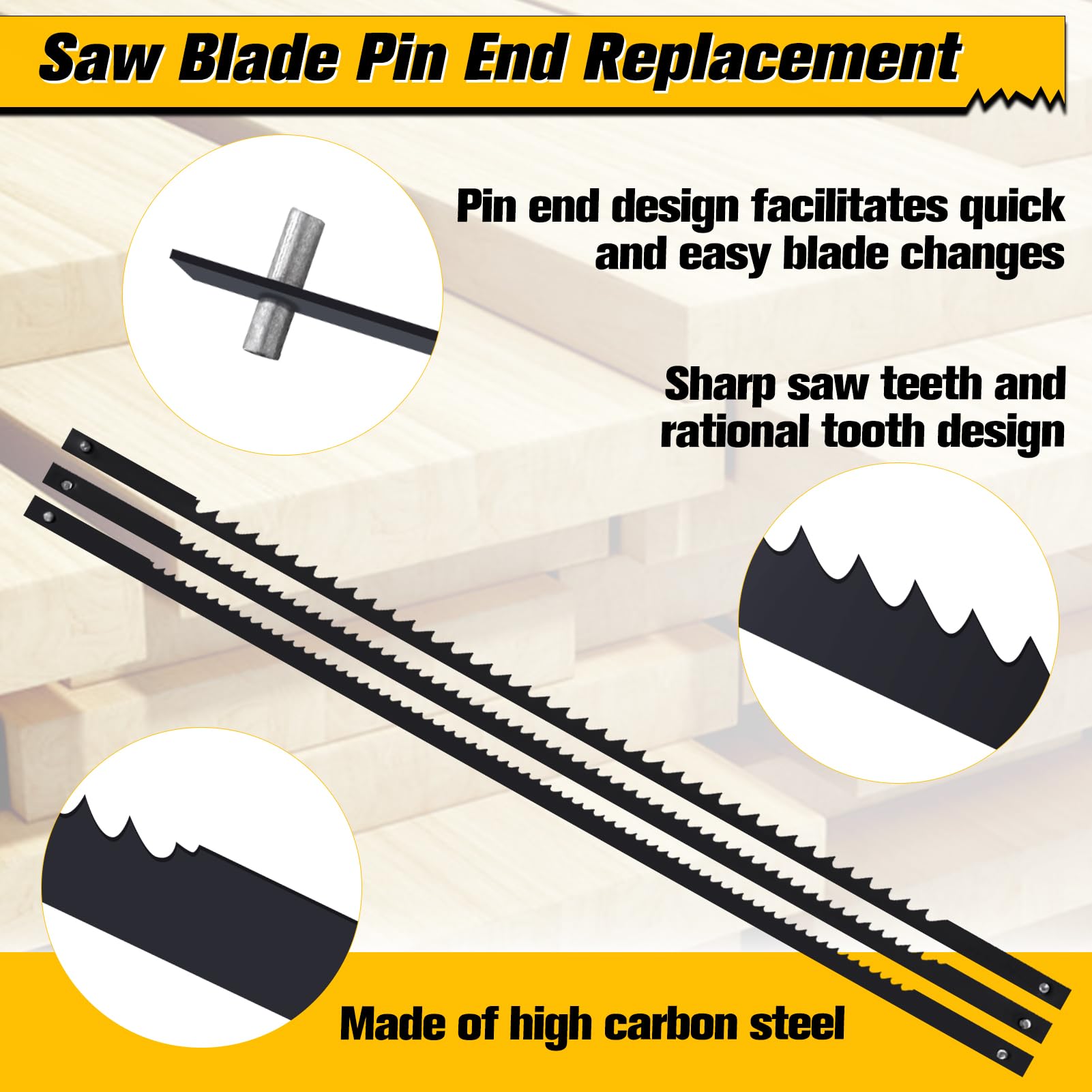 SPEEDWOX 36 Pack 5-Inch Scroll Saw Blade Pin End Replacement Pin End Scroll Saw Blade Set for Wood (12PCS Each 10 TPI, 15 TPI, 18 TPI) - Image 3