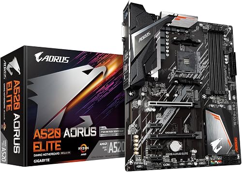 GIGABYTE Carte mère A520 AORUS Elite - Compatible avec Les processeurs AMD Ryzen