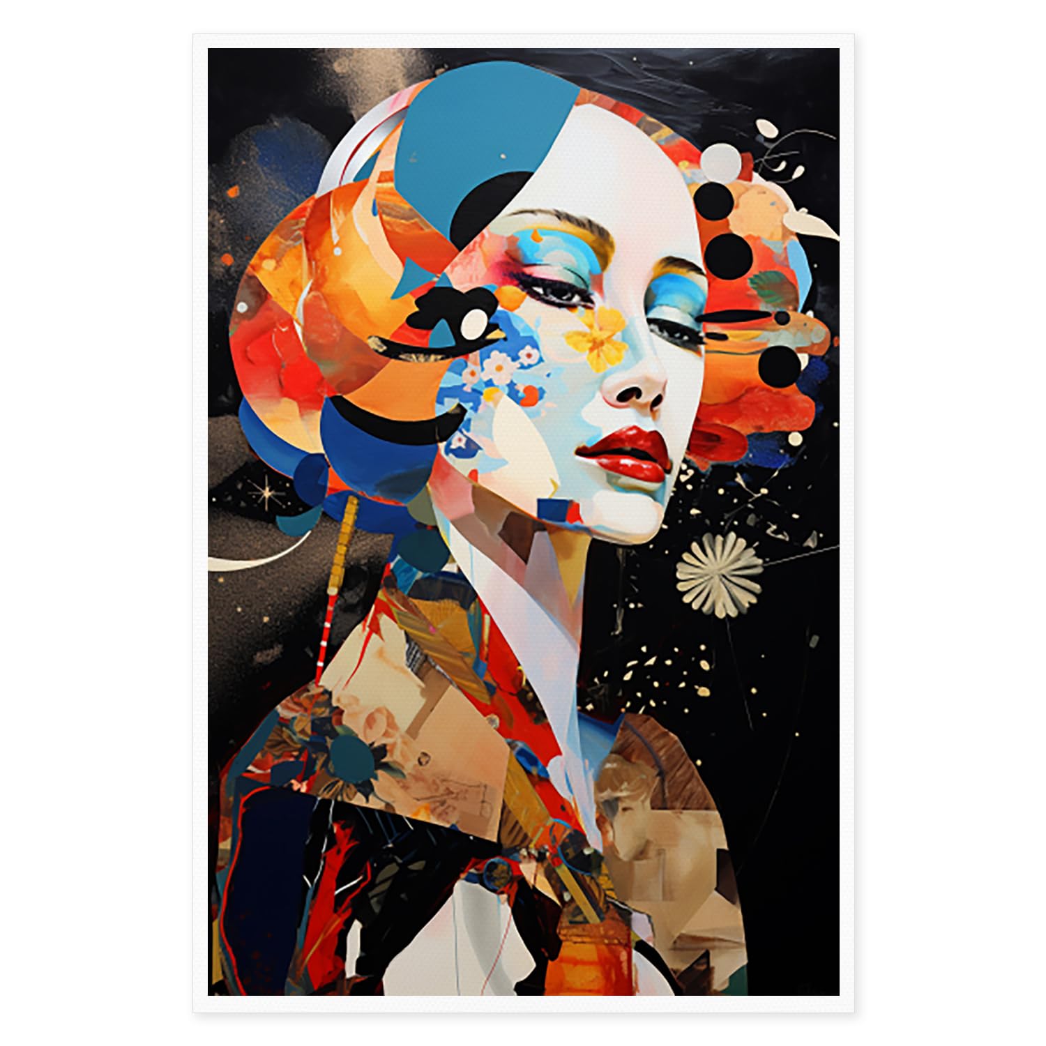 Amazon.co.jp: 絵画 抽象的な日本人女性ですインテリア 絵画