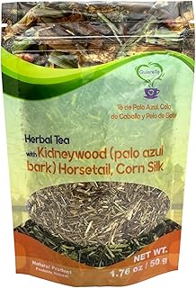 Palo Azul Tea, Kidneywood, Horsetail, Corn Silk, Quiere Te, 1.76 Oz (50 gGrams), Up to 20 Cups, Cyclolepis Genistoides, Herbal Tea, Blue Stick Tea, Resealable Bag, Product From Mexico, 100% Natural