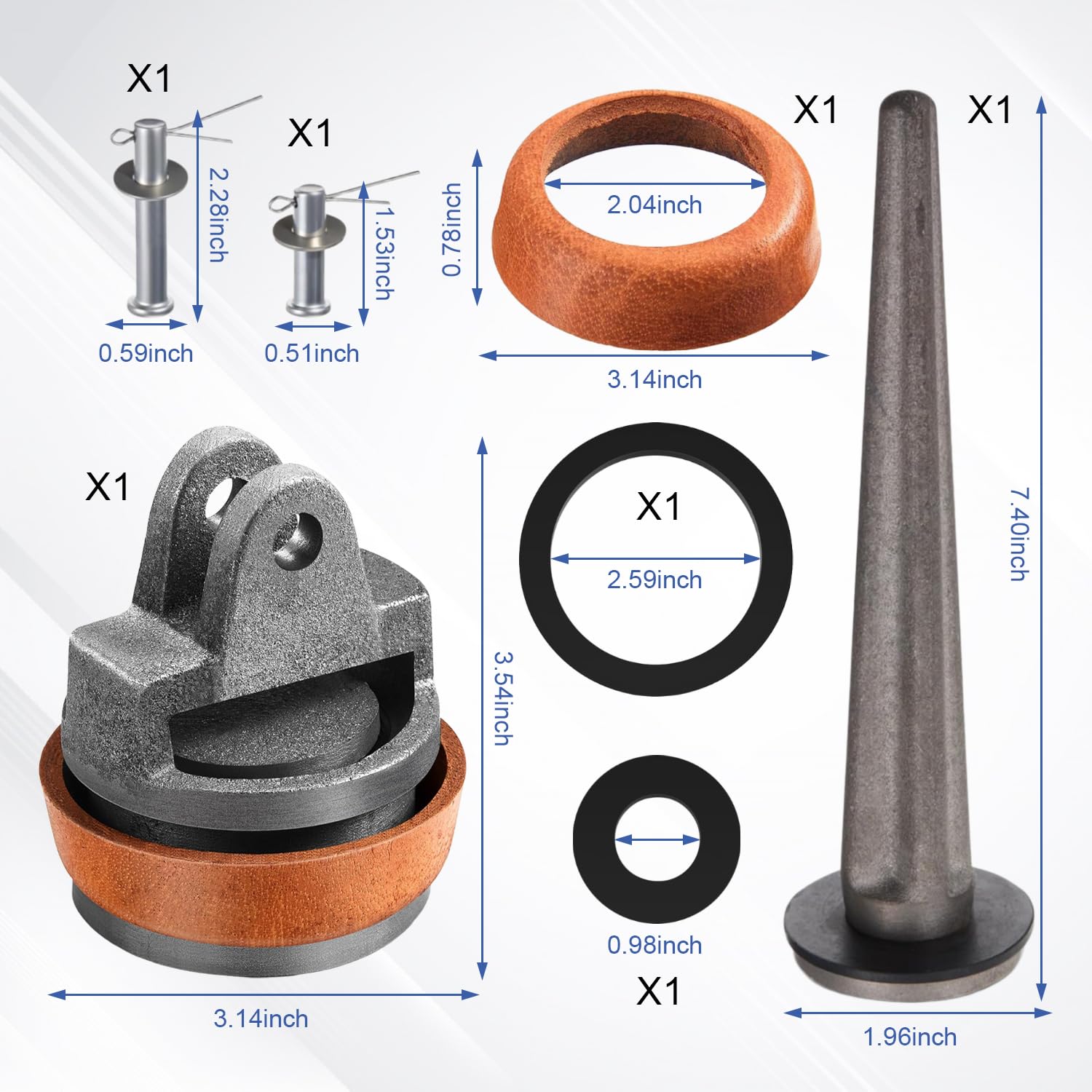 Kolben für Schwengelpumpe Komplettset Schwengelpumpe Ersatzteile Typ 75 mit Lederdichtung, perforiertem Ventil, Handpumpendichtung für Pumpendichtungen, Handschwengelpumpe, Gartenpumpen Sanierung