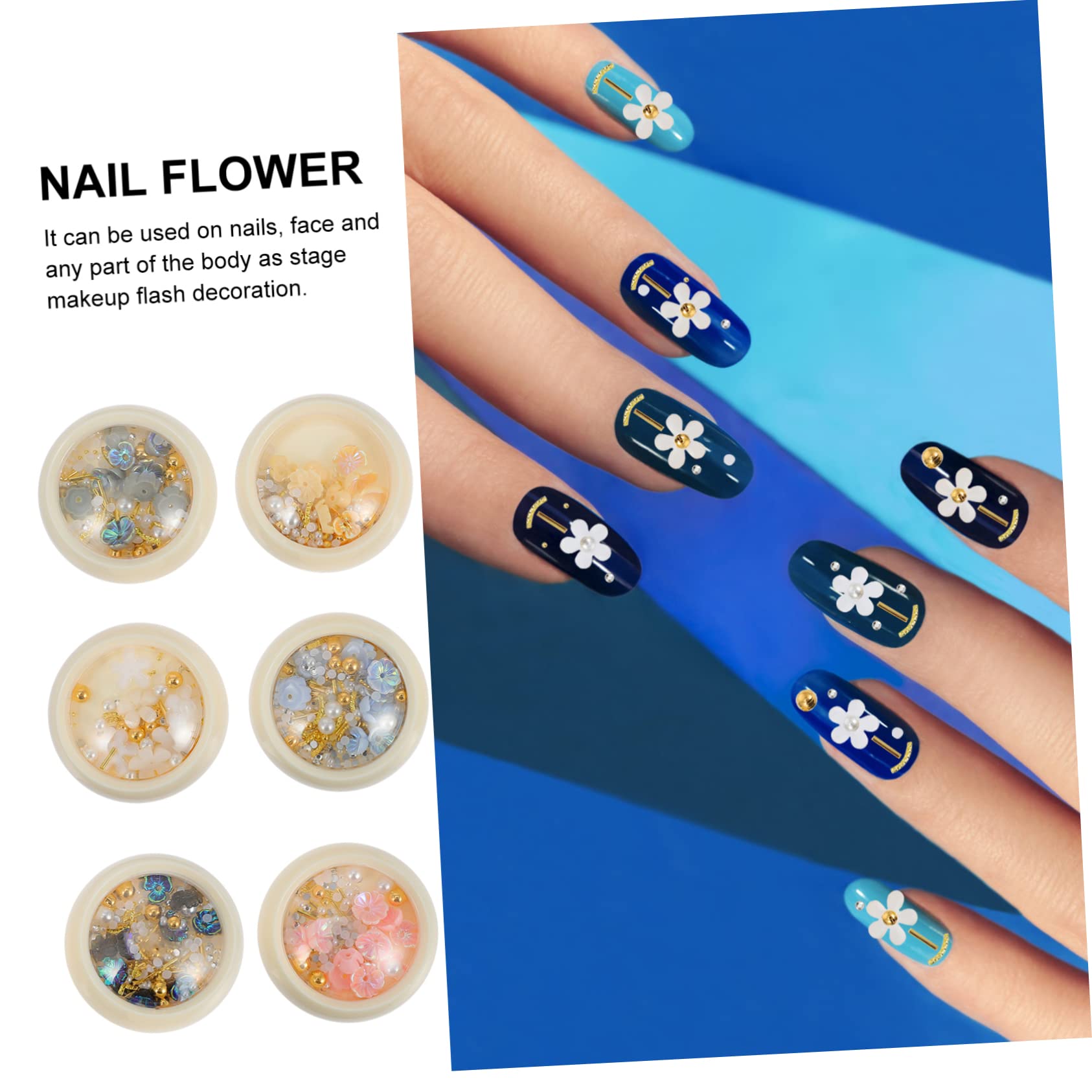 2 Set Decorazioni Per Unghie Resina Charm Per Nail Art Per Manicure E Decorazioni Te Per Casa E Salone 6 Scatole*2