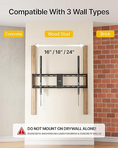 Miniatura 8 de monTEK Soporte de pared para TV inclinable de alta resistencia para televisores grandes planos y curvos de 43 a 100 pulgadas, soporta 200 libras,