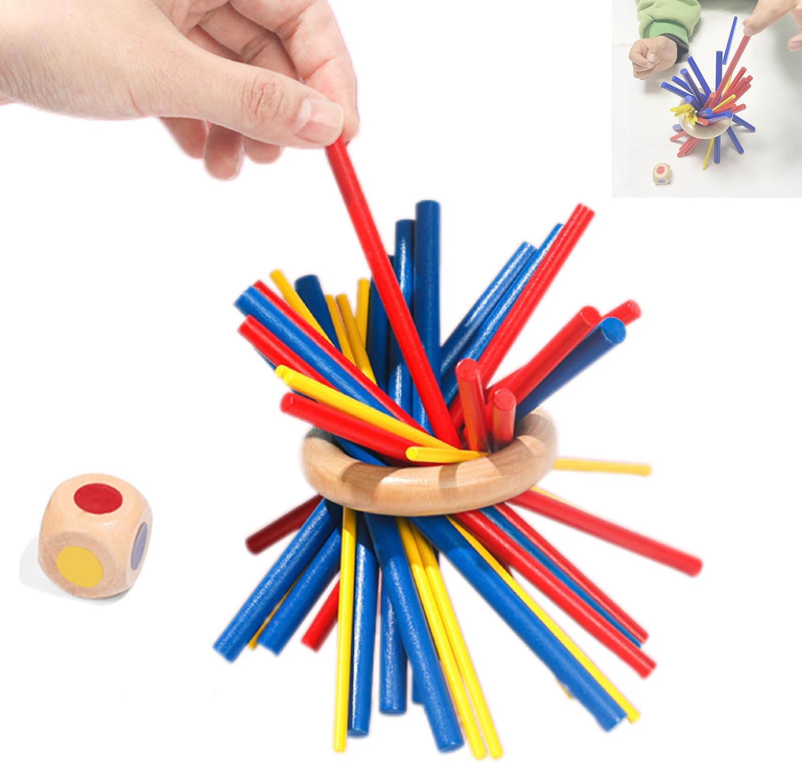 - Educational Toy, 3D Puzzle, Table Game, Hand Training, Imagination, Fun for Kids and Adults, Building Blocks, Table Game, Balance Game, Wooden Balance Game, Board Game (27 PCS)