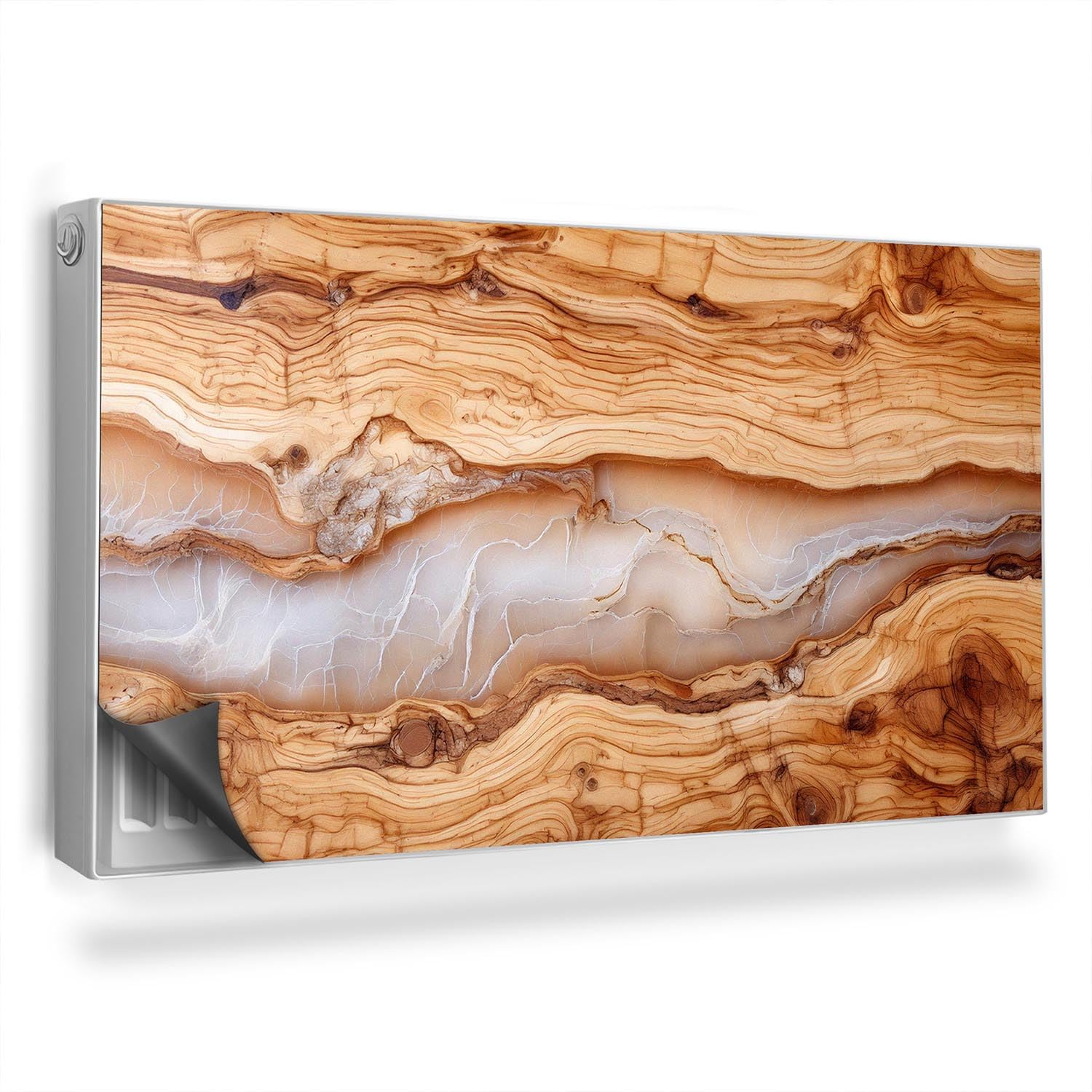 Couverture Radiateur Magnétique Design Texture Résine Bois 110x60cm
