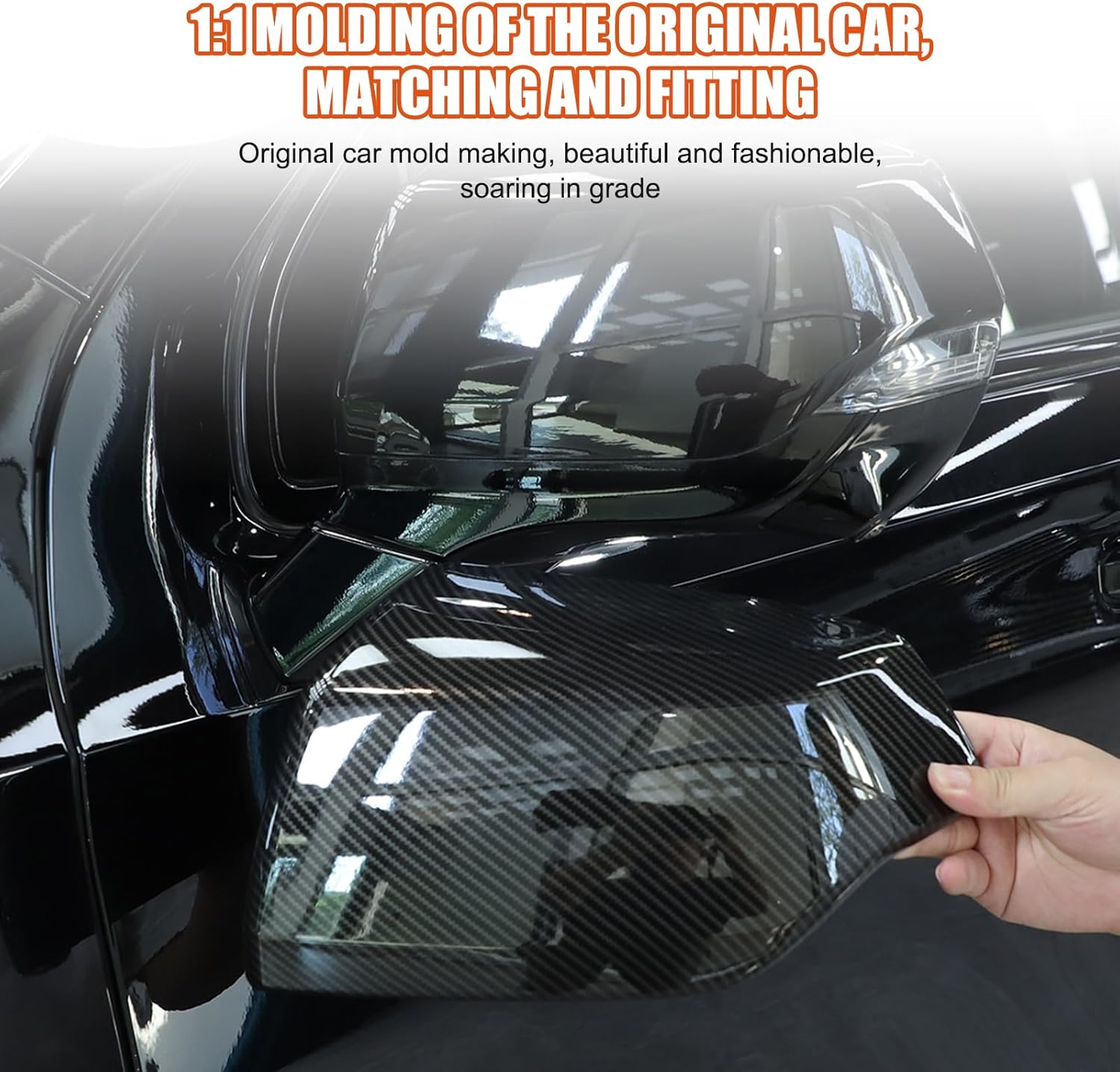 Mirror Cover Cap Cover Compatible with Cadillac Escalade 2021-2025,ABS Outside Side Rearview Mirror Cover Trim Car Accessories (Carbon Fiber Pattern)