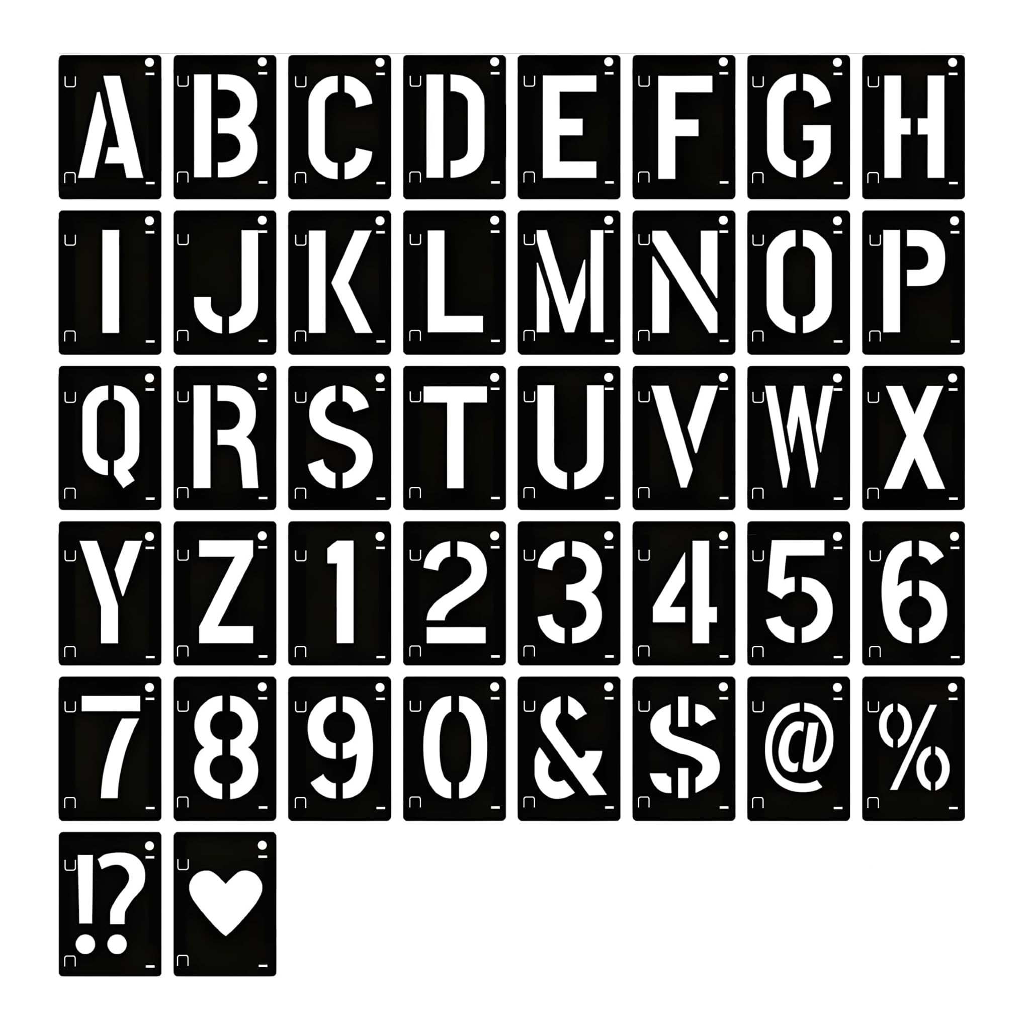 6 Inch Letter Number Stencils, 42 Pcs Reusable Alphabet Templates DIY Art