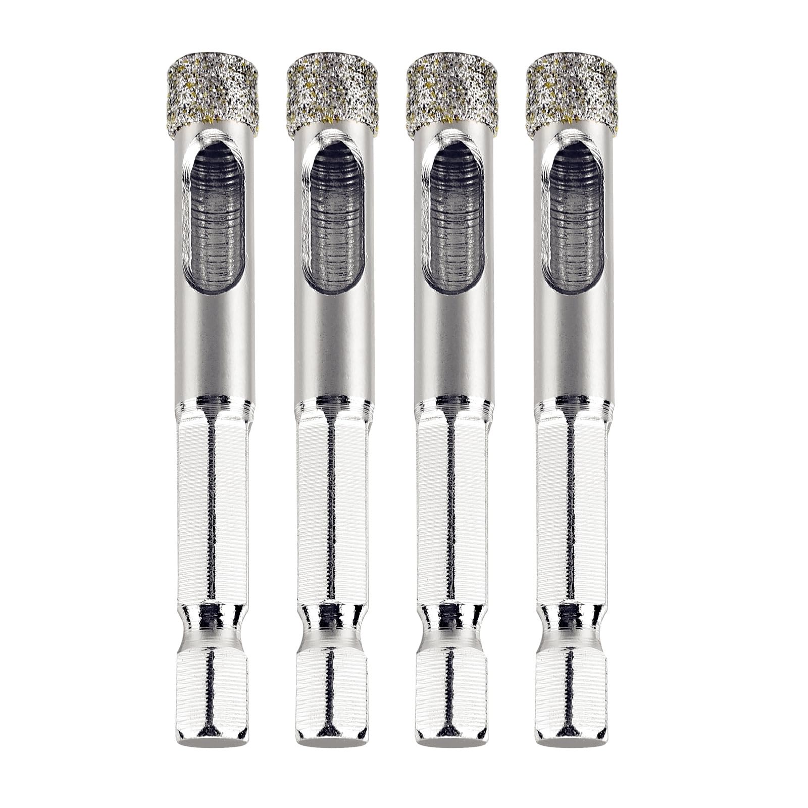 4-Pack 5/16" (8mm) Diamond Tile Hole Saw Pilot Bit Drill Bits for Ceramics, Flower Pots, Glass, Stone, Porcelain Tile, Granite and Marble Wet Use