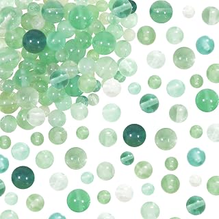 TOAOB 100pcs Perles de Pierre Fluorite Vert Naturelles 4mm à 8mm Rondes | Perles Vrac de Pierres, pour Fabrication de Bijoux Accessoires, Loisirs Créatifs Collier Bracelet