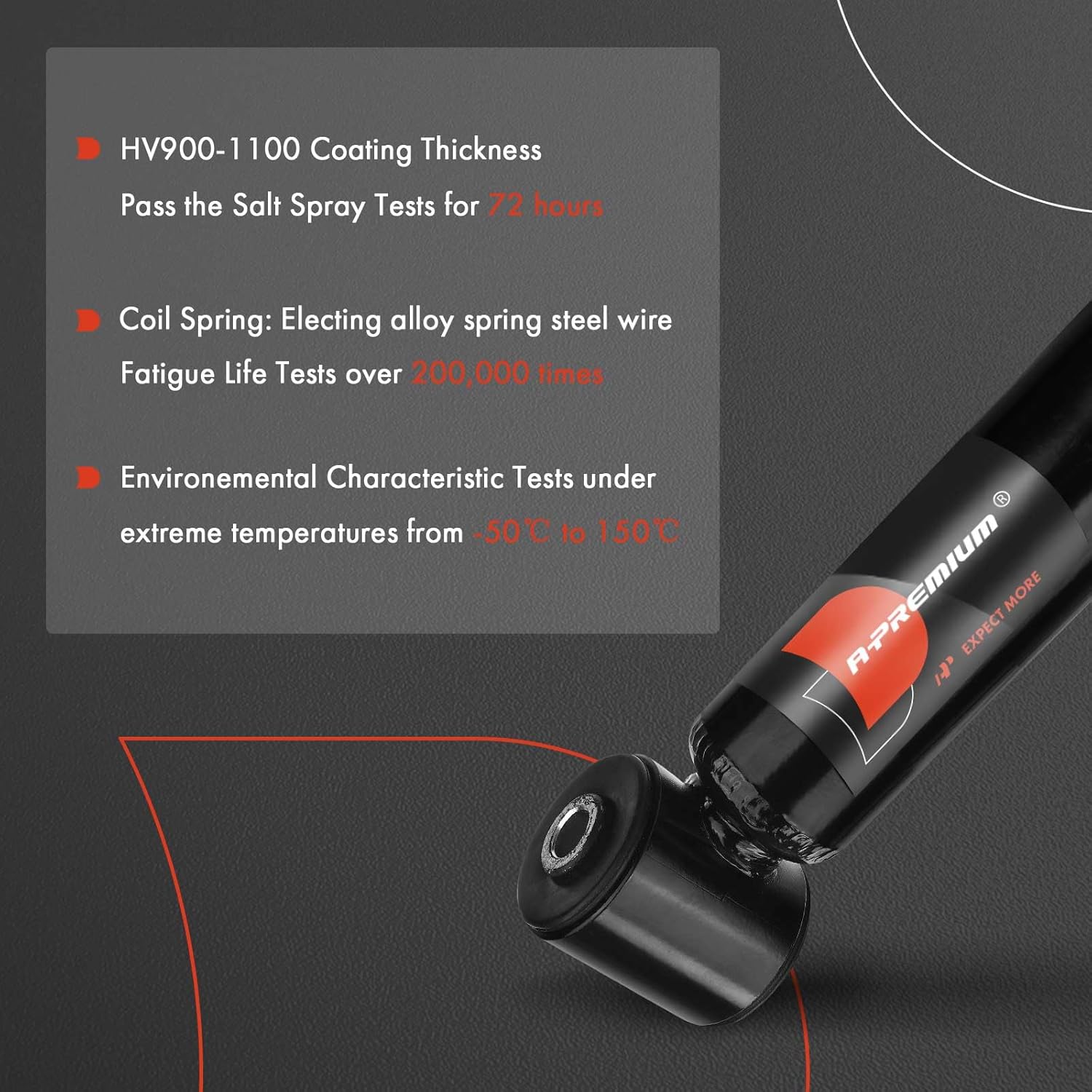 A-Premium Rear Pair (2) Shock Struts Absorbers Compatible with Volkswagen Cabrio 1995-2002, Corrado 1990-1992, Golf 1985-1998, Jetta 1985-1999, Driver and Passenger Side