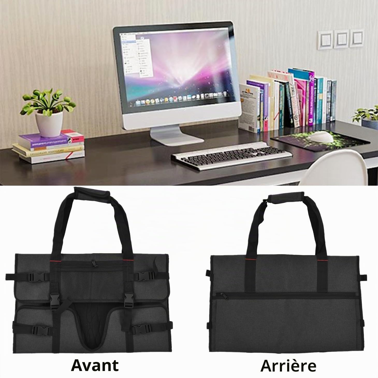 Étui de transport et protection portable pour écran d'ordinateur domestique et moniteur 61 cm, anti-poussière pour LCD