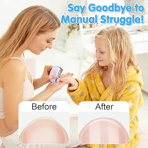 Miniatura 2 de Cortauñas eléctrico 2 en 1, 2 velocidades, cortaúñas automático para dedos de manos y pies con luz LED y almacenamiento de clips, recortador de uñas