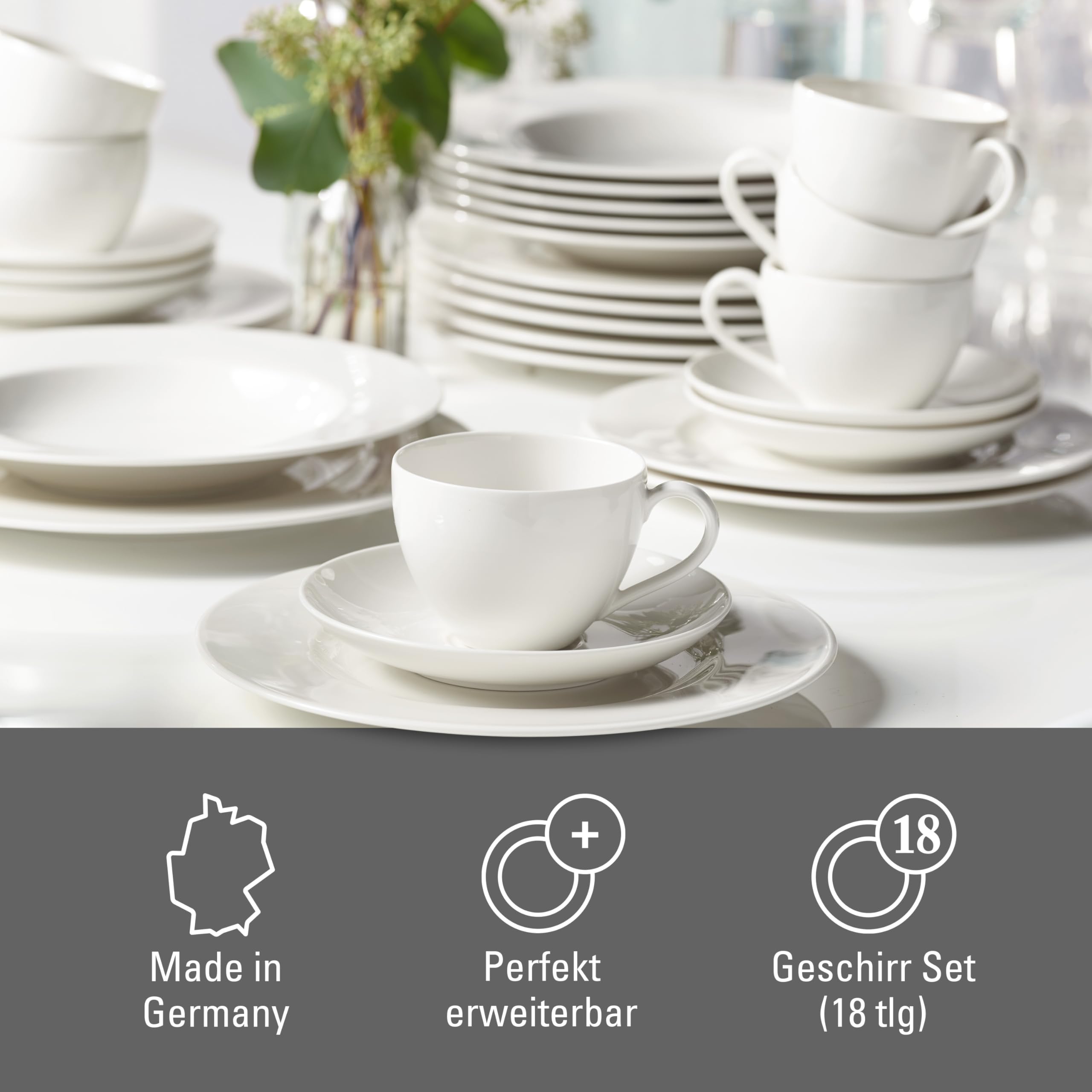 vivo - Villeroy & Boch Group Basic White set de café, 18 piezas CE