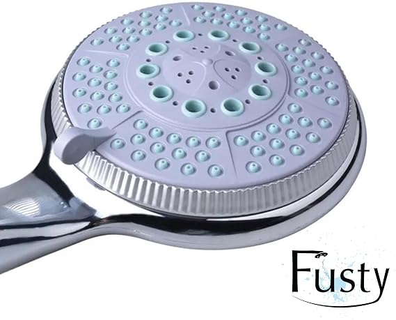 FUSTY Huge 5 Function Large Head Hand Shower Head - Different Spray Modes - High Quality ABS Chrome Plated G1/2 Compatible