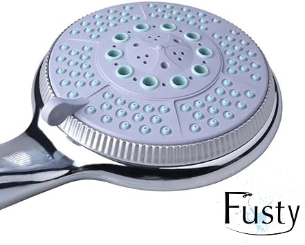 FUSTY Huge 5 Function Large Head Hand Shower Head - Different Spray Modes - High Quality ABS Chrome Plated G1/2 Compatible