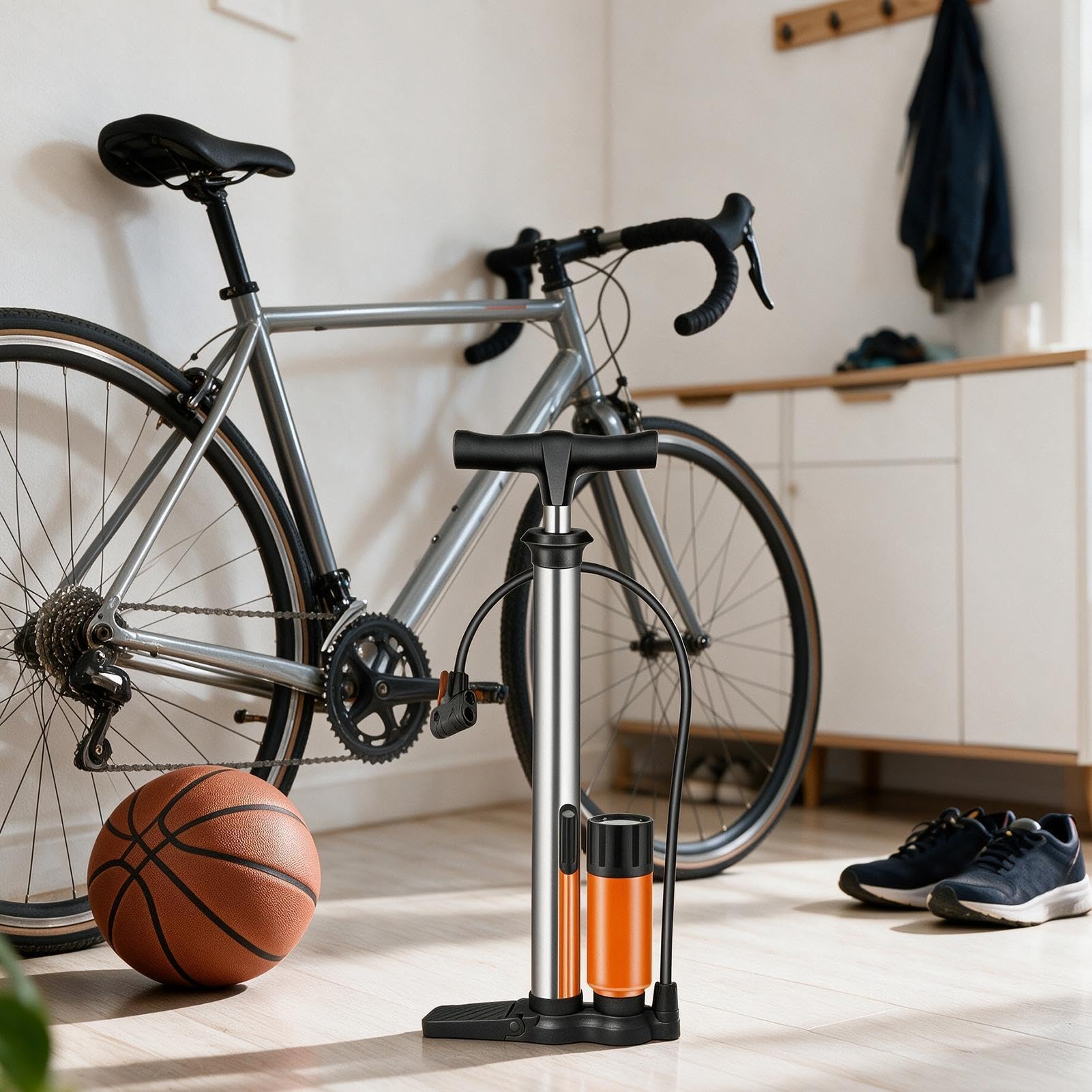 Pompa per bottiglie subacquee, pompa portatile in acciaio inox, attrezzatura per ciclismo, immersioni, nuoto, campeggio, escursionismo, all'aperto, picnic