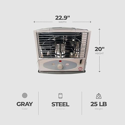 Miniatura 3 de Kero World Calentador de queroseno para interiores, blanco