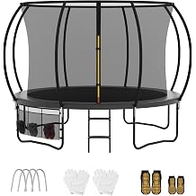 Outdoor Trampoline Diameter 222/305/366/427 cm SGS Certificate Garden Trampoline with Safety Net Shoe Bag and Ladder Round Giant Trampoline for Children and Adults with Edge Cover