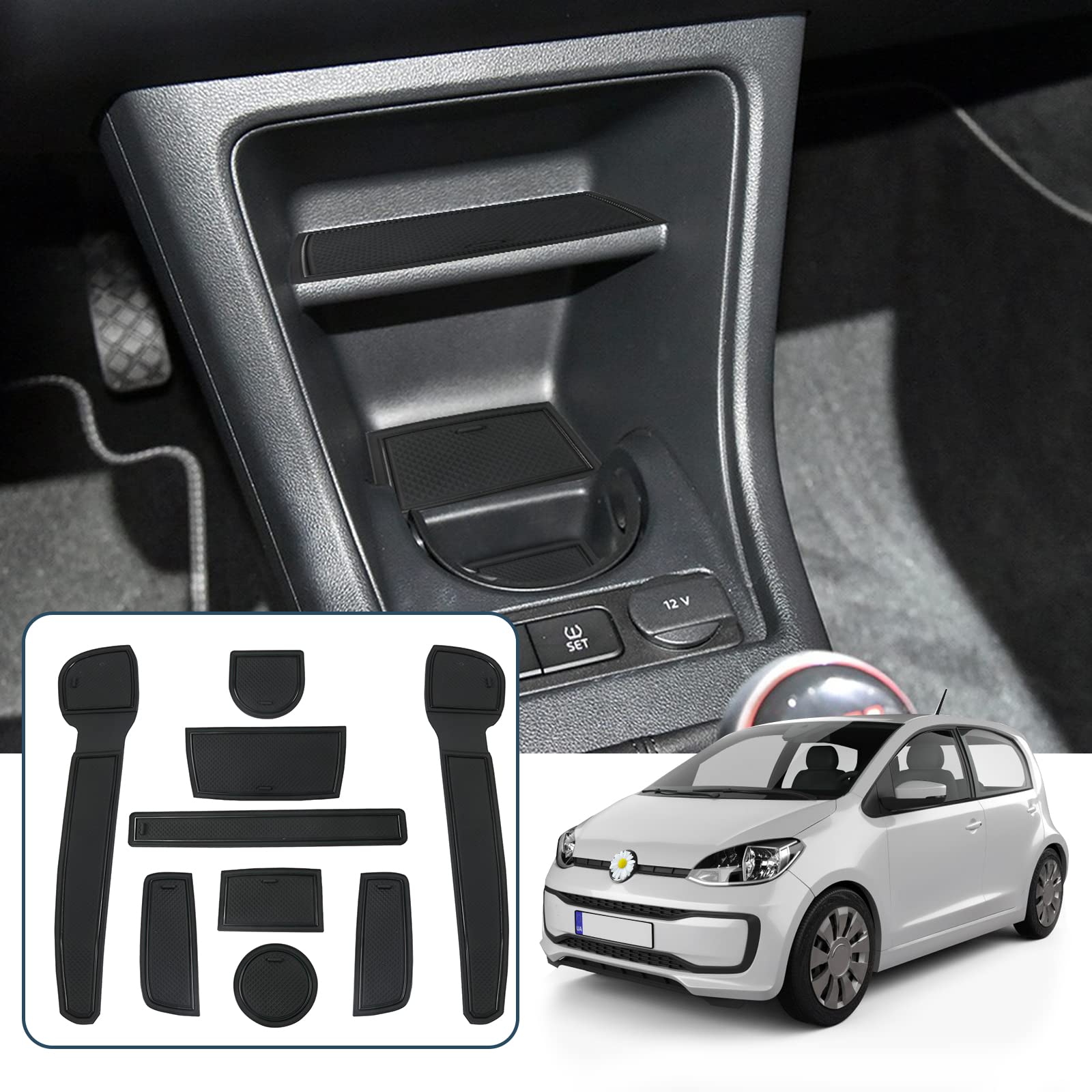 IMJ-Global Tappetini Auto Gomma elToro su Misura Compatibili con Volkswagen UP! 2011-2023, Set Completo di Tappeti Auto per Migliorare Look e Sportività, Tappetino Premium in TPE Durevole