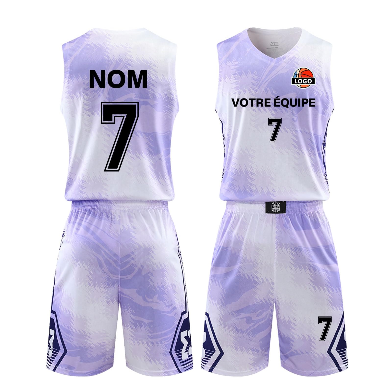 LAIFU Maillot de Basket personnalisé, pour Hommes,Enfants et Femmes,Personnalisation avec nom et Blason,conçu pour Les passionnés de Basket