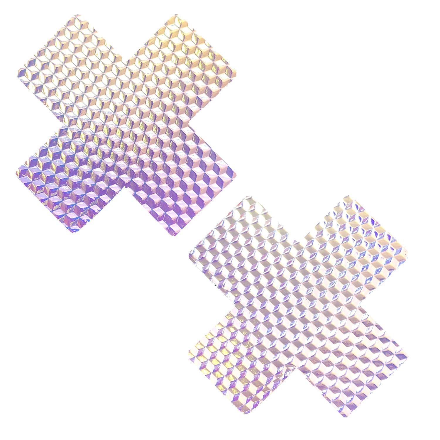 Neva Nude Iridescent Crystal Beamz Nipztix Pasties Nipple Covers for Festivals, Raves, Lingerie and More, Made in USA