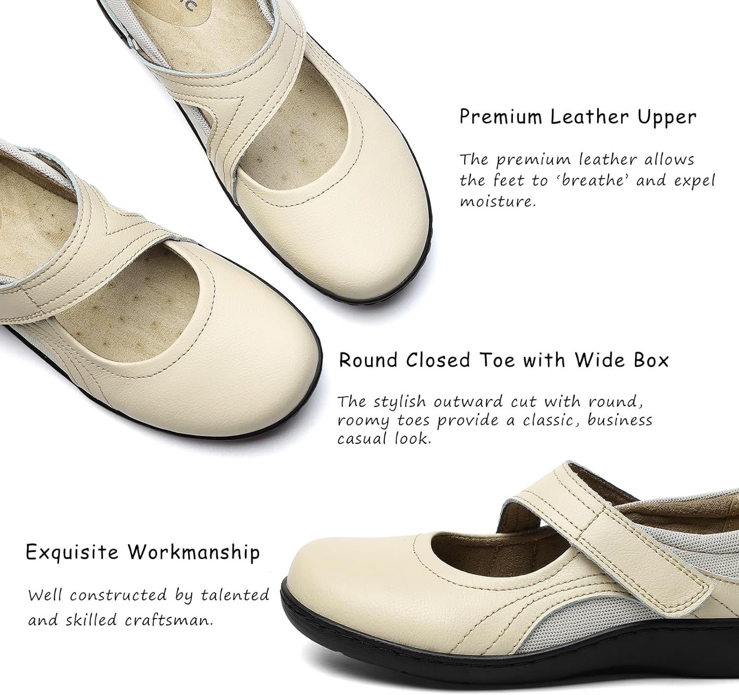 Women's Classic Comfort Mary Jane Flats Fashion Casual Dress Shoes Cute Closed Toe Slip On Lightweight Breathable Walking Shoes - Image 5