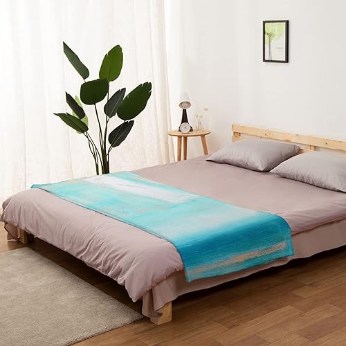 Miniatura 2 de Manta de forro polar, tamaño de viaje, manta ligera de franela para sofá, cama, sala de estar, manta de felpa cálida y mullida de 40 x 50 pulgadas,