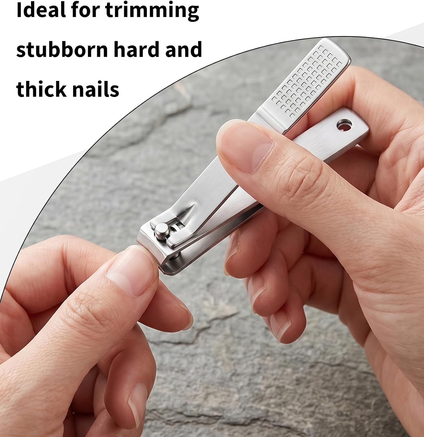 2 Pcs Straight Nail Clipper, Stainless Steel Fingernail Straight Toenail Clippers for Thick Nails, Heavy Duty Professional Nail Trimmers with Anti-Slip Handle for Men & Women