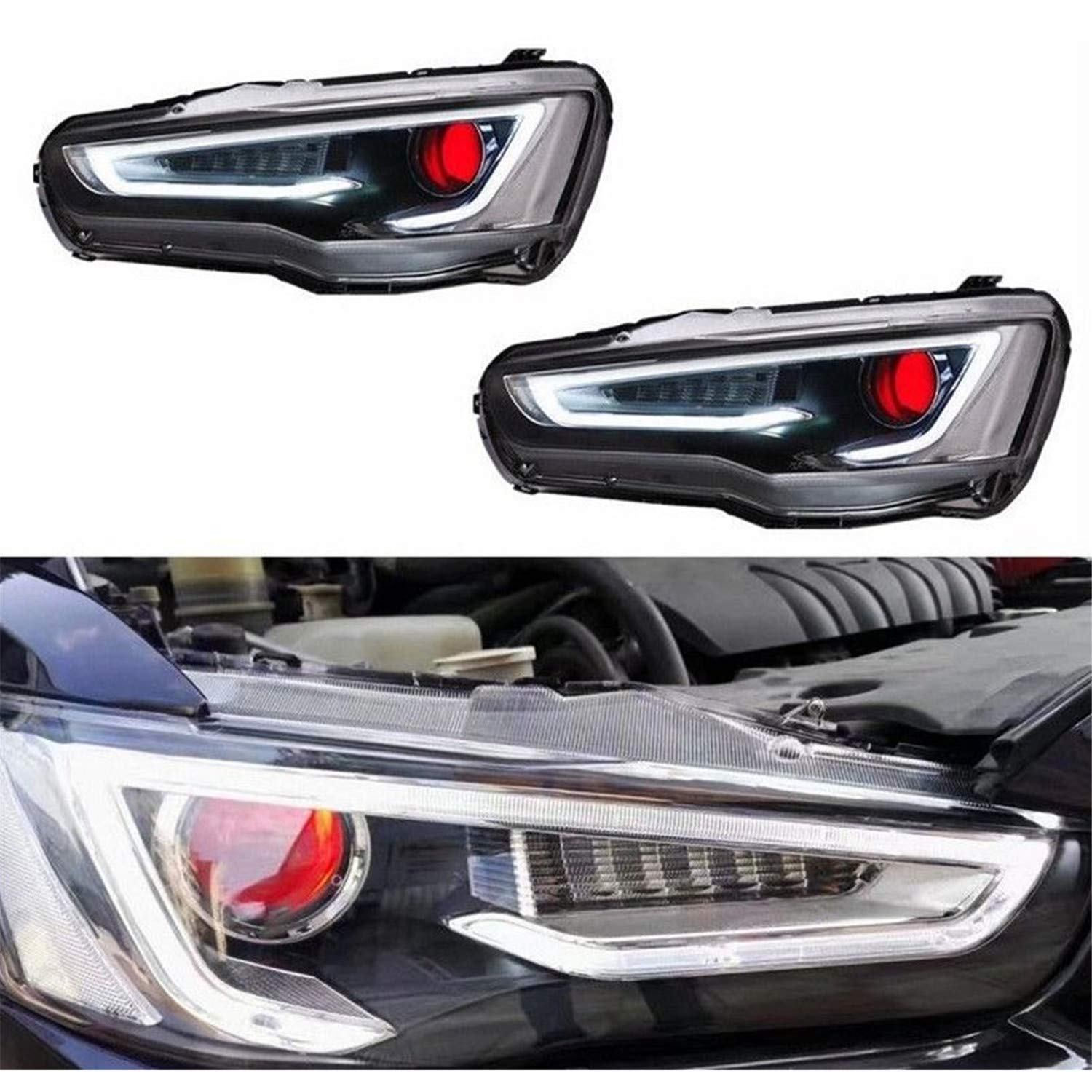 Buy JDMSPEED New Set of LED Headlights Lamps Replacement For Mitsubishi