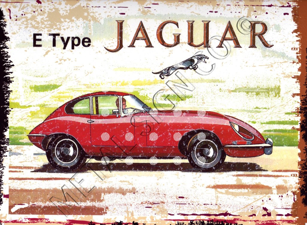 TRACY'S SIGNS 8x10in E TYPE JAGUAR METAL SIGN RETRO VINTAGE STYLE 8x10in 20x25cm GARAGE shed workshop games room man cave wall art