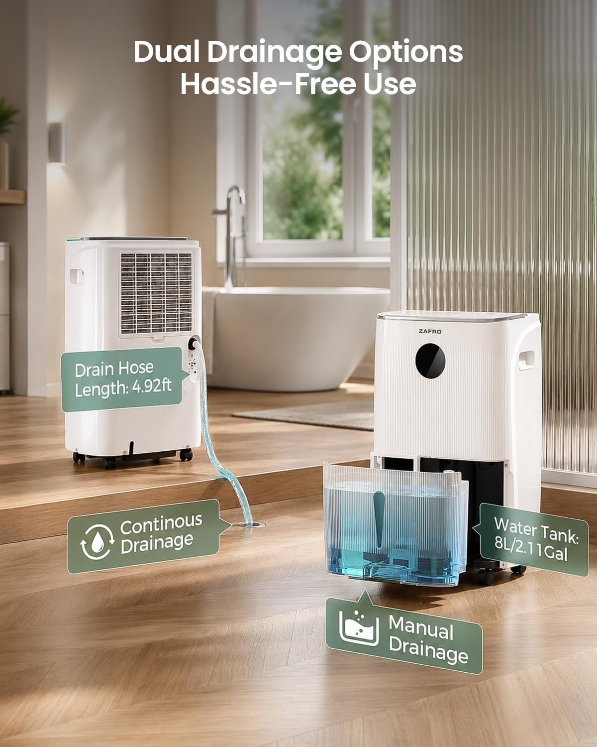 ZAFRO 7500 Sq. Ft Dehumidifier - Max 150 Pints -6 ZAFRO 7500 Sq. Ft Dehumidifier - Max 150 Pints -6