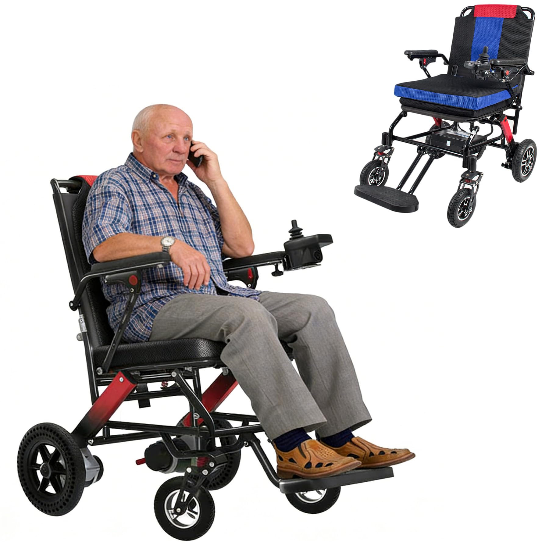 Silla De Ruedas Eléctrica Todoterreno para Adultos Capacidad De 100 Kg Alcance De 12 Millas Silla De Ruedas Eléctrica Plegable Con Suspensión Avanzada para El Hogar Y Salidas