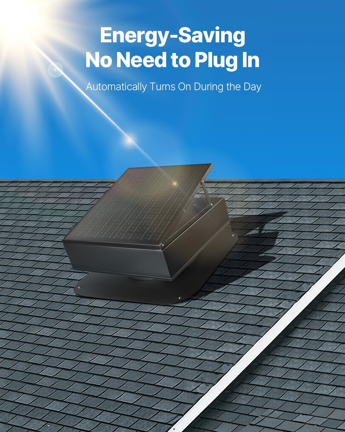 VEVOR 35W Solar Attic Fan, 2400 CFM with Auto Temp Control, Weatherproof, Low-Noise Automatic Ventilation for Attic, Shed, & Garage