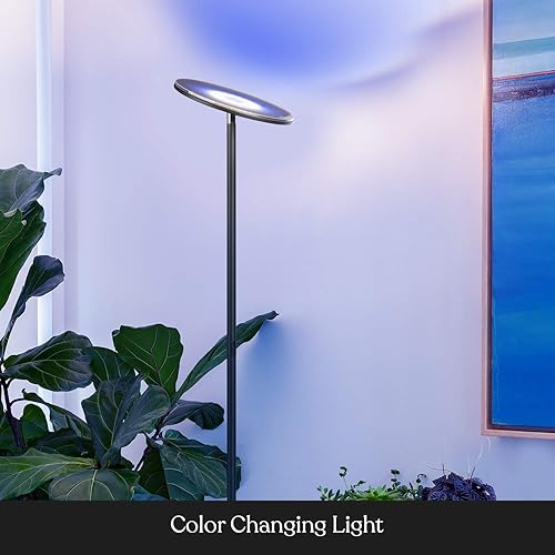 Miniatura 4 de Brightech Sky Colors - Lámpara de pie LED Torchiere que cambia de color con Wi-Fi - Lámpara de pie inteligente con control remoto iOS y Android -