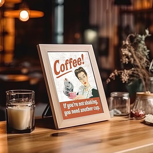 Miniatura 4 de Café  Divertido arte de pared, réplica de letrero de café Vinatge es la decoración de pared perfecta para decoración retro del hogar, decoración de