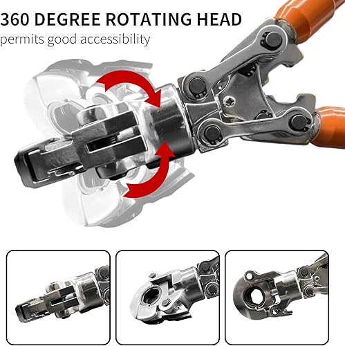 Miniatura 3 de Accesorios de tubo de cobre Herramienta de prensado Cabeza giratoria de 360 grados con mandíbula de 12,34 y 1 pulgada para accesorios de cobre